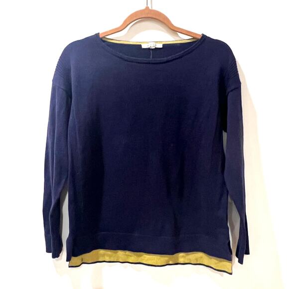 White Stuff Organic Cotton Blend Navy Blue Sweater Small - Picture 1 of 12
